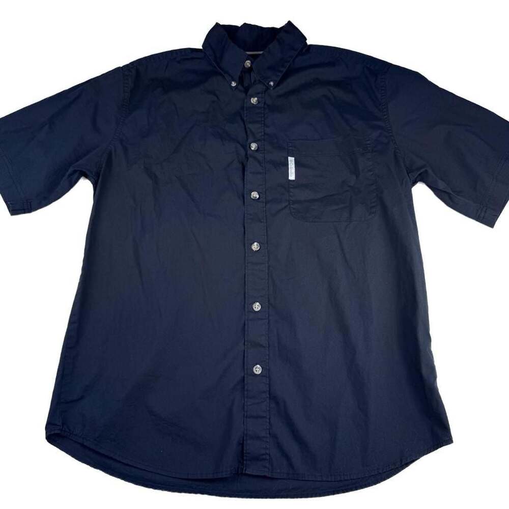 Columbia Sportswear Men's Short Sleeve Button Down Shirt Black Shirt Size Medium